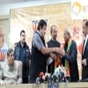 Harsh Vardhan, Nitin Gadkari and Vijay Goel address media