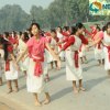 School children rehearse for upcoming Republic Day