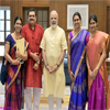 Bharat Ratna M.S. Subbulakshmi meeting the PM Modi