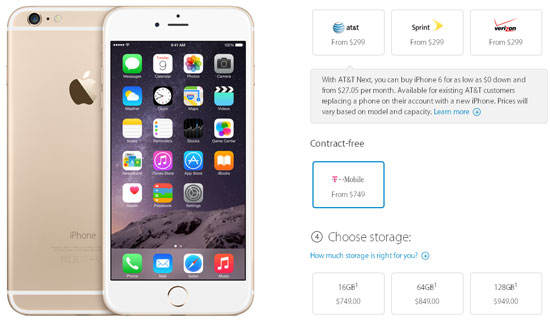 Price of iPhone 6 Plus Contract Free