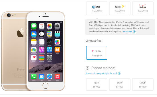 iPhone 6 plus price